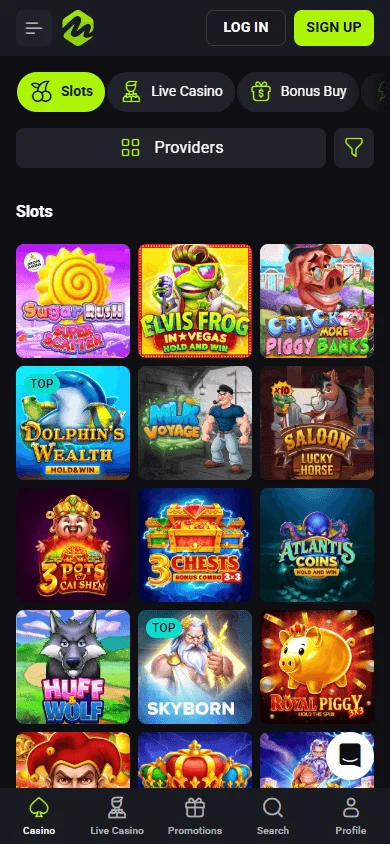 Mateslots Casino mobile browser game selection