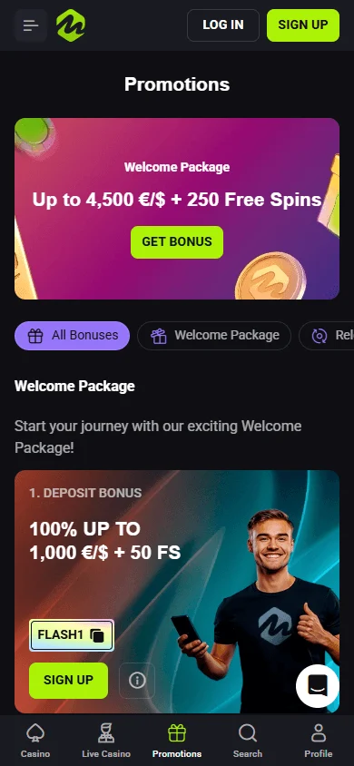 Mateslots Casino mobile browser promotions and Free Spins offers