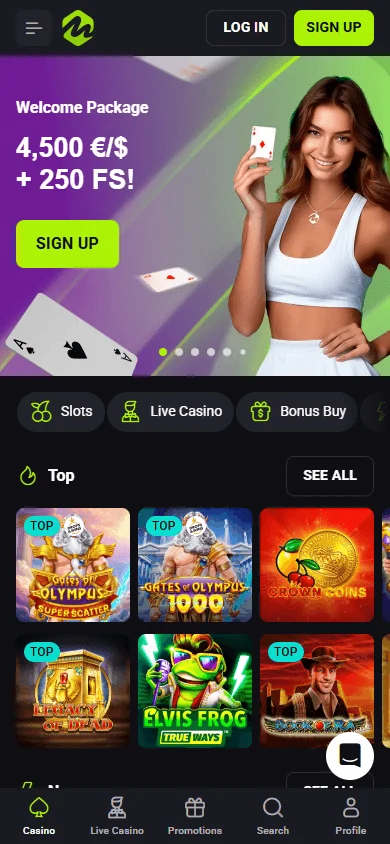 Mateslots Casino games lobby on an iOS or Android mobile browser